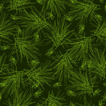 Pine needles seamless pattern. Tree branches background stock illustrations. Eps 10. Perfect for textile, wallpaper and fabric print.のイラスト素材