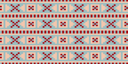Ukrainian folk embroidery seamless pattern. Ukrainian towel with ornament, Rushnyk called, in vector.のイラスト素材