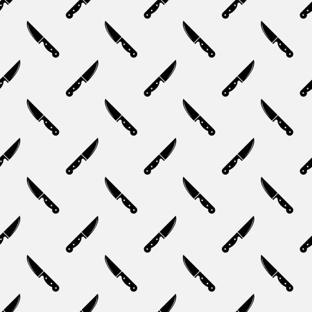 Knife seamless pattern vector. Chef cooking Kitchen wallpaper background isolated. Backdrop for party decoration, invitation design, textile.のイラスト素材
