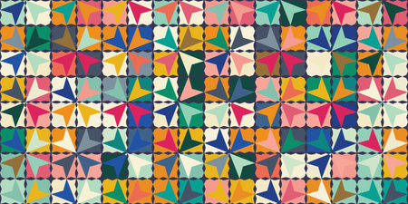 Abstract geometric shapes seamless pattern. Vector illustration. Ideal for print, cover, textile,...