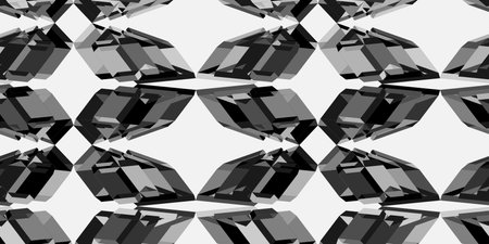 3D Dark Geometric Seamless Pattern. Flat Vector illustration. decorative element for card design, fabric print.のイラスト素材