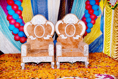 Beautiful stage decoration wedding ceremonyの写真素材