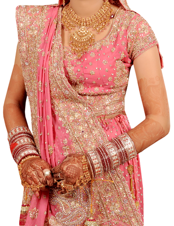 Indian Bridal Showing wedding dressの写真素材
