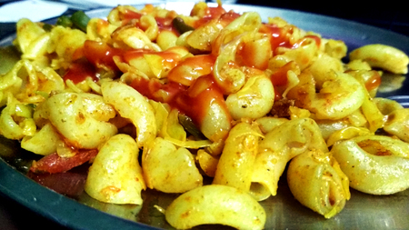 Beautiful and tasty food pasta on a plateの写真素材