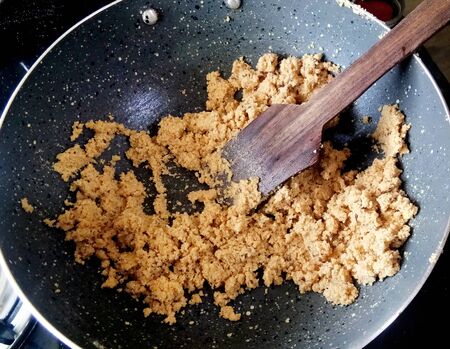 Making of Indian Traditional spicy street food Kachoriの写真素材