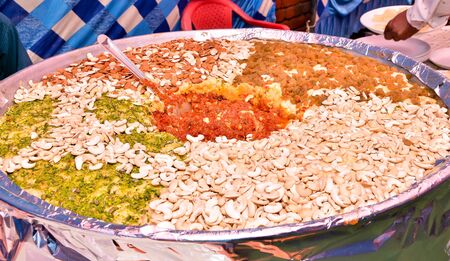 Gajar Halwa is a carrot-based sweet dessert pudding from India. Garnished with dry fruits in indian...
