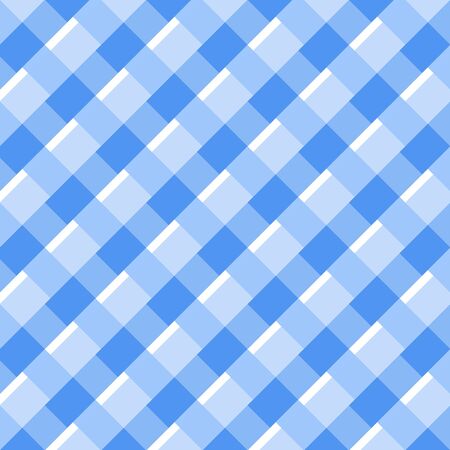 Blue white diagonal checkered plaid seamless patternの写真素材