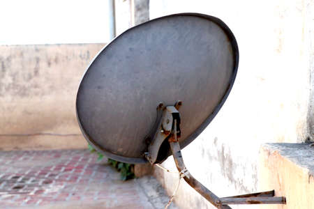 An old rusty television antenna image, satellite dish imageの写真素材