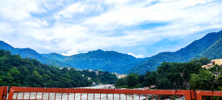 Beautiful mountain & cloudy sky view of Jammu and Kashmir state, India
