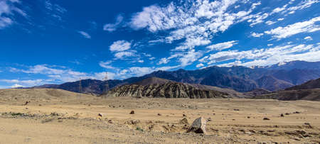 Beautiful mountain & cloudy sky view of Jammu and Kashmir state, Indiaの写真素材