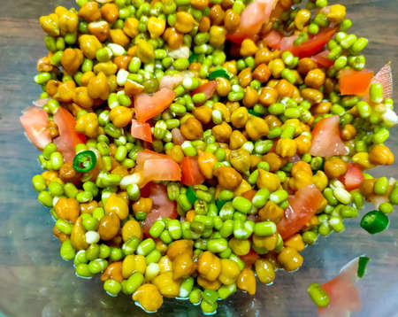 Soaked Chickpeas and Moong Salad.very useful in weight lossの写真素材