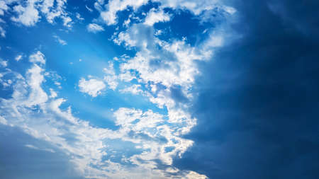 A scenic shot of beautiful cloudscape against the blue skyの写真素材