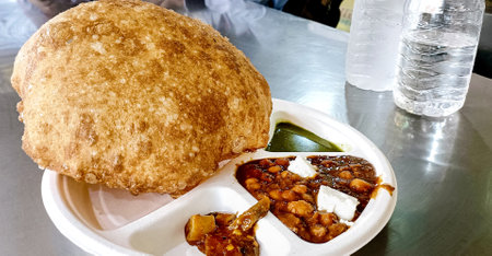 Chole bhature is a North Indian food dish. A combination of chana masala and bhatura or puri in...