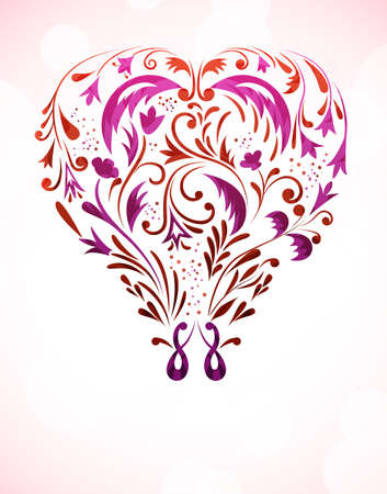 Floral heartのイラスト素材