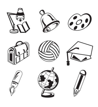 Set of school iconsのイラスト素材