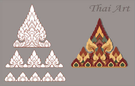 Krajang Thai Art Modern Design color vintage originalのイラスト素材