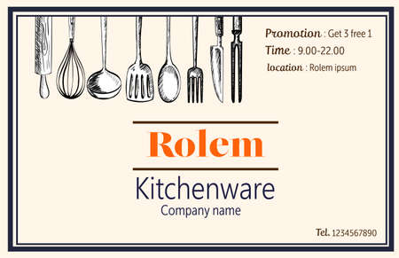 kitchenware decorataion template retro claasic style,illustration EPS10のイラスト素材