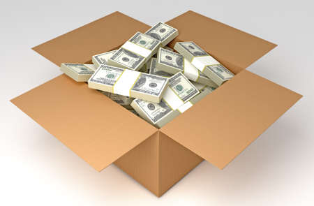 Money in the Box. HQ 3d Render. の写真素材
