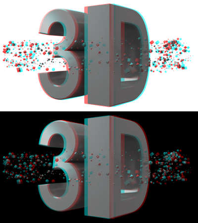 3d Anaglyph Concept  Red-Cyan の写真素材