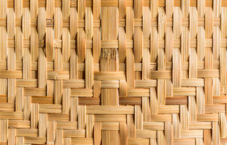 The bamboo weaving, Thai tranditional material, reflects to the sunlightの写真素材
