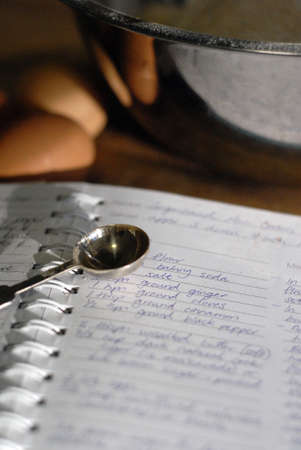 baking recipe book in kitchen