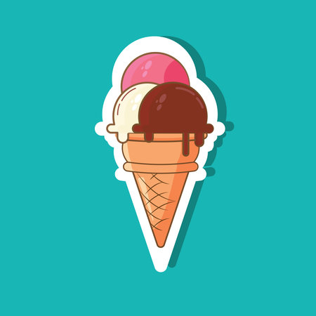 illustration vector graphic of ice cream stickerのイラスト素材