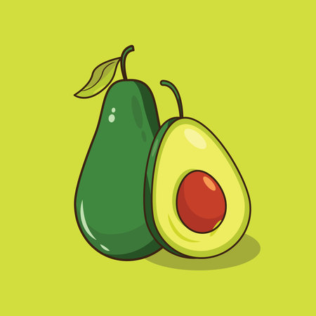 Illustration vector graphic of avocado and sliceのイラスト素材