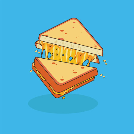grilled cheese sandwich  vector illustrationのイラスト素材