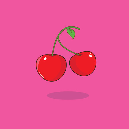 vector illustration of cherry funnyのイラスト素材