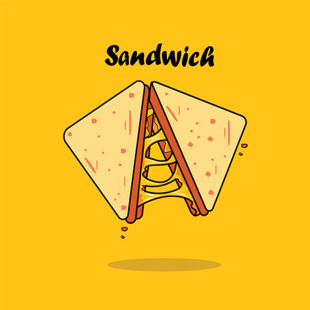 sandwich  fast food melt vector illustration cartoonのイラスト素材