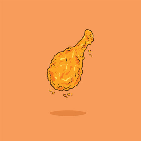 fried chicken vector cartoon illustrationのイラスト素材