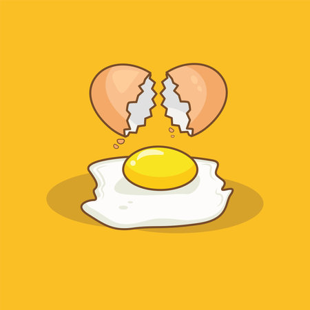 Vector Illustration of egg cracked cartoonのイラスト素材
