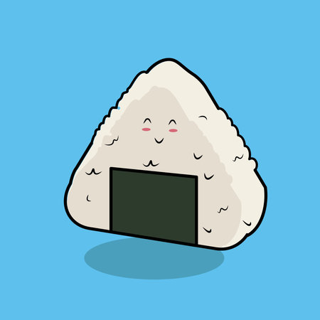 cute Onigiri Mascot vector illustrationのイラスト素材