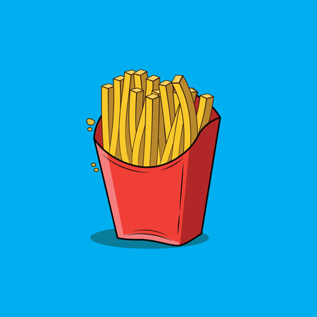 vector illustration of French fries  fast food cartoonのイラスト素材