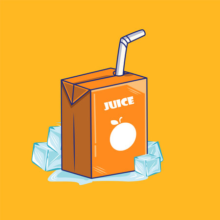 Vector Illustration of orange juice paper boxのイラスト素材