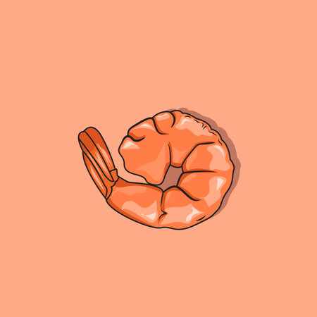 Vector illustration of shrimp fries seafood deliciousのイラスト素材