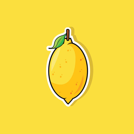 Vector illustration of lemon stickerのイラスト素材