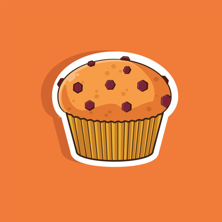 Vector illustration of cute cupcake  stickerのイラスト素材