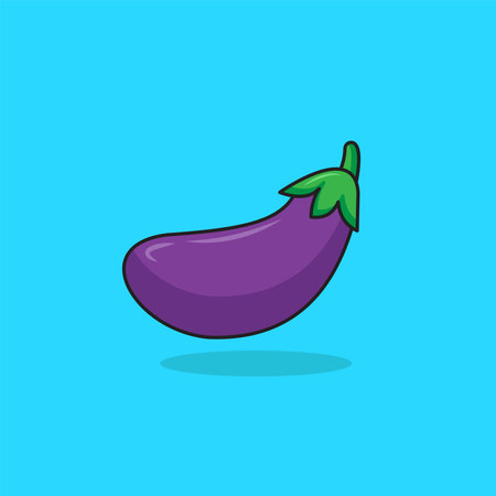 Vector illustration of eggplant vegetable flat designのイラスト素材