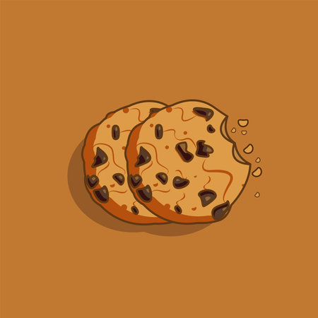 Vector illustration of bitten cookies chocolate chipのイラスト素材