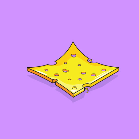 Slice cheese for burger cartoon illustrationのイラスト素材