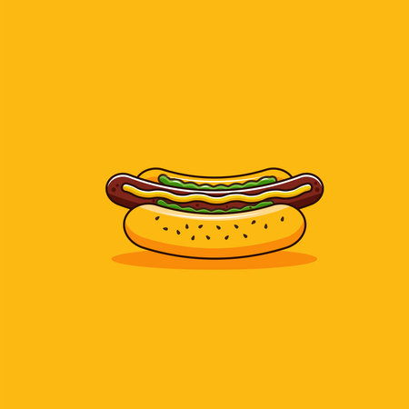 Hotdog flat design illustration cartoon styleのイラスト素材