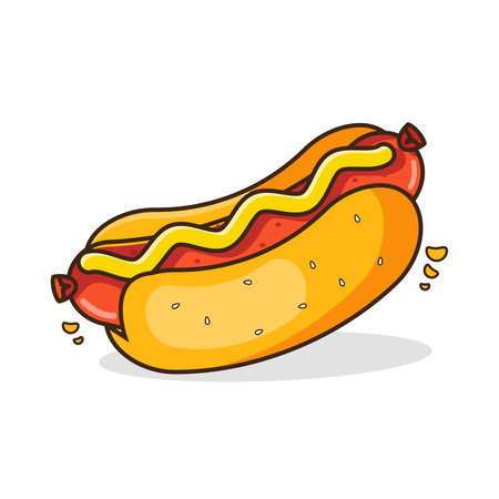 Vector illustration of hotdog sausage cartoon designのイラスト素材