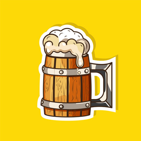 Vector illustration of sticker beerのイラスト素材
