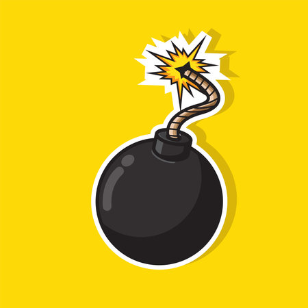 Bomb sticker cartoon design vector illustrationのイラスト素材
