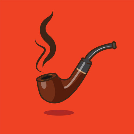 Smoking Pipe Cigarette Detective Sherlock vintage style design cartoonのイラスト素材