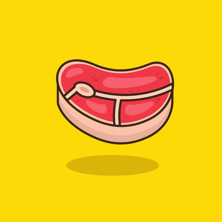 Illustration of meat and beef  cartoon design vectorのイラスト素材