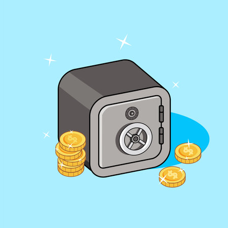 Secure Your Savings for your future Vector Isometric Illustration Cartoon Designのイラスト素材