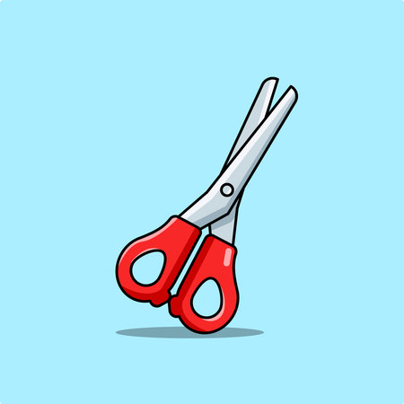 Red Scissors on Blue A Simple Illustration Vectorのイラスト素材
