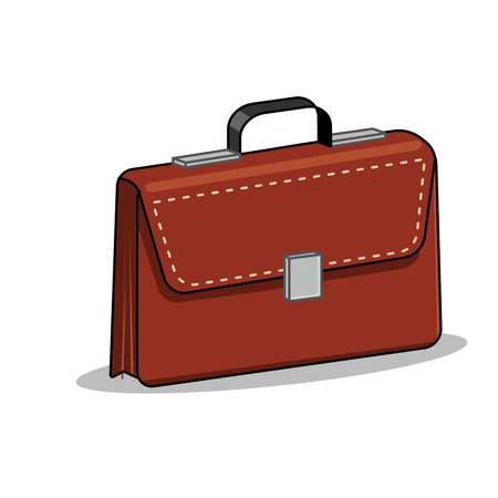 Leather Briefcase Illustration Business and Professional Concept Vector Isolated Designのイラスト素材